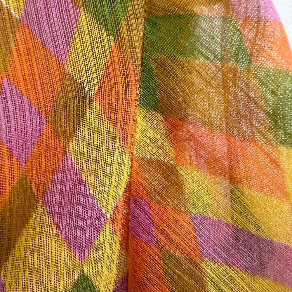 Vintage Diamond Pattern Sheer Button Up - Picture 13 of 16